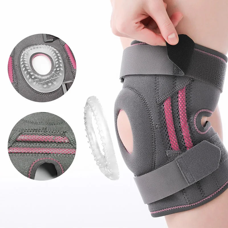 Hinged Comfort Knee Support With Compression Band Reduce Joint Knee Pain With Dual Stabilizers&Pate Patella Gel Pads