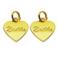 Custom Engraved Gold Logo Metal Pendant Heart-Shaped Hang Charm for Women's Bracelet Mainly Made of Diamond Alloy for Children