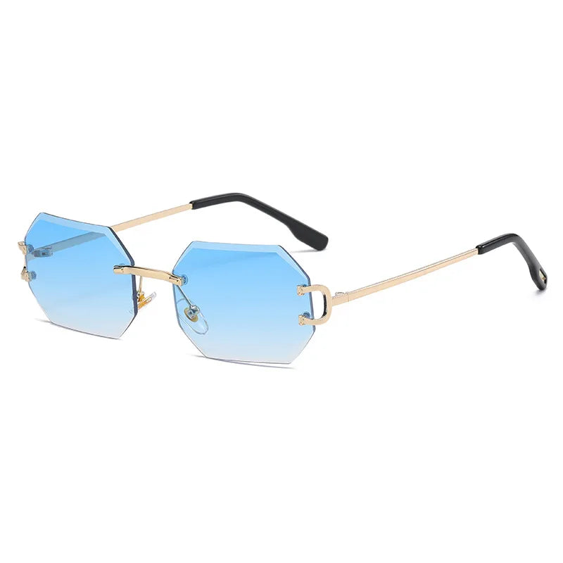 2025 Frameless Trimming Fashion Sunglasses Female 2021 New Street Style Ins Trendy Sun Glasses for Women Men Eyewear UV400