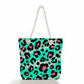 Hot Sale Zipper Closure Polyester Lining Factory Wholesale Popular Custom Design Women's Casual Leopard Printed Beach Tote Bag