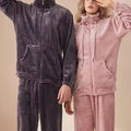 Winter Thickened Casual Women's Pajamas Cute Lovers Long Sleeve Flannel Fleece Pajama Set