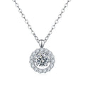 5.0mm Moissanite Round Pendant Necklace in Sterling Silver with Fashionable Claw Setting for Dancing