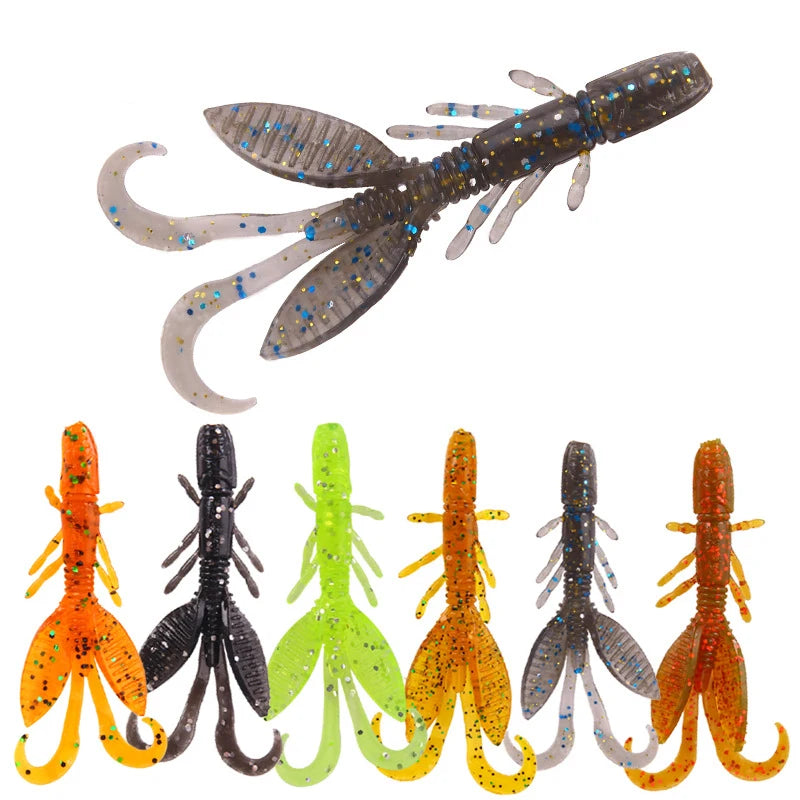 Manufacturer Hot 12pcs/bag 55mm Plastic Rubber Fishing Bait Soft Shrimp Swimbait Lure