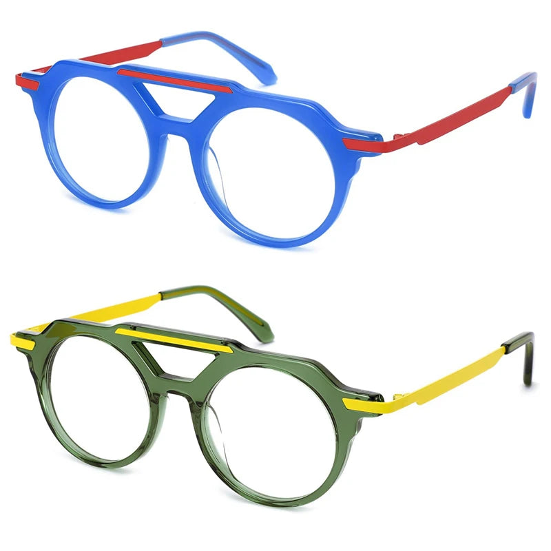 Acetate Metal Combination Luxury Custom Logo Spectacle Prescription  Eyeglasses Frames 2023 Optical Glasses Eyewear Frames