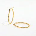 New Trendy Earring 18K Gold Plated Twisted Hoop Earrings for Women Stainless Steel Earrings Wholesale