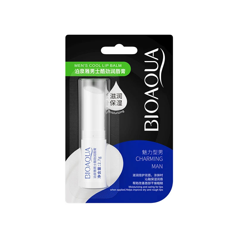 BIOAQUA Men's Double Moisturizing Cream Lip Balm Anti-Wrinkle Brightens Lips Gentle Skin Care for Autumn Winter All Skin