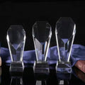 MH-JB145  Cheap Custom Engraving Blank Transparent Crystal Glass Trophy Award Crystal Plaque