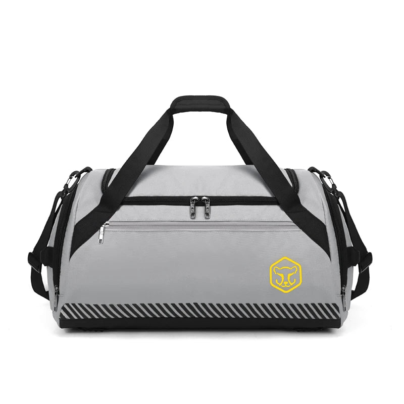 Custom Logo Fashion Oxford Zipper Travel Fitness Backpack Shoes Compartment Portable Waterproof Sport Duffel Bags for Unisex
