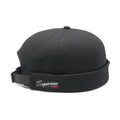Custom logo Applique Woven Label Mens Docker Hat Brimless Cap With Adjustable Buckle