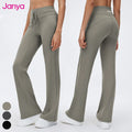 Janya Casual Gym Clothes Active Bottoms High-Rise Flared Workout Pant Drawstring High Waist Flare Leg Yoga Leggings for Women MegaBDM