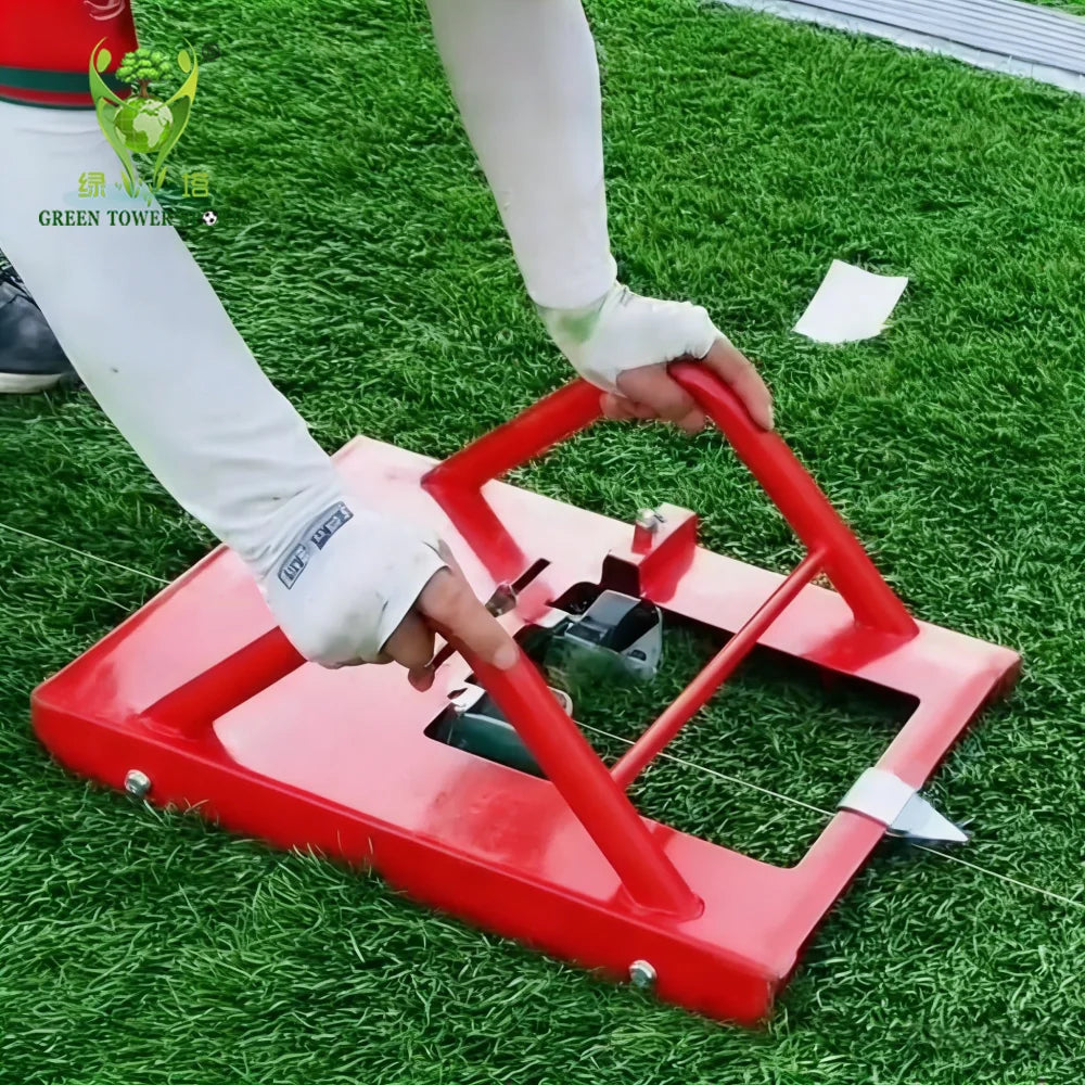 White Line Installation Sports Court Equipment-Soccer Artificial Grass Turf with Steel Line Cutter and Turf Installation Tools
