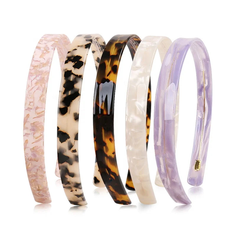 Custom Acetate Headband Width 1.5cm Smooth Cellulose Acetate Headband Tortoiseshell Leopard Print Women Headband