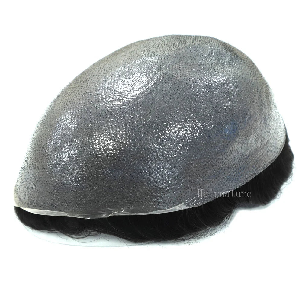 Stock Invisible Hairline India Human Hair Thin Skin Men Wig Toupee MegaBDM