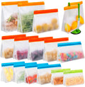 12 Count Eco-Friendly Freezer Bags Reusable Grade Food Storage Bags Set Peva Screen Printing Multifunction American Style 7 Days