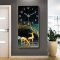 Living Room Wall Clock Simple Creative Decoration Silent Clock  Home Decor Large Crystal Porcelain Painting With Clock