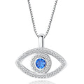 Luxury Zircon Lucky Blue Eyes Pendant Necklace Diamond Evils Eye Necklace Jewelry for Women