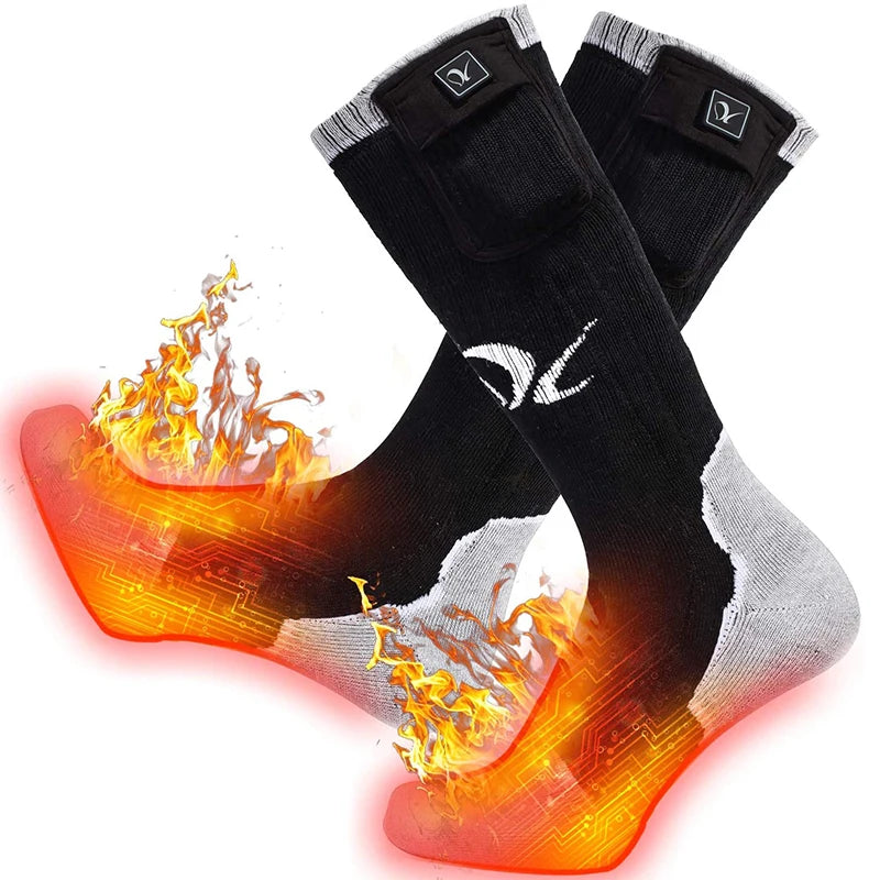Savior Wholesale Custom Cotton Sports Battery Heated Ski Socks for Skiing Hunting Cycling Fishing