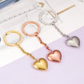2025 New Stainless Steel Keychains Custom Key Chains Lover's Heart Locket Gold Plated Blank Heart Simple Style Rechargeable Safe
