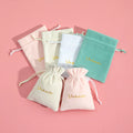 7x9cm Wholesale Luxury White Pink Green Cream High End Thick Velvet Pouch Jewelry Drawstring Gift Pouch Bag Packaging for Ring