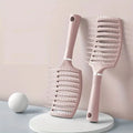 Wholesale Big Hollow Curved Comb Straight Hair Curly Hair Massage Ribs Comb Wig Smooth Plastic Comb for Salon