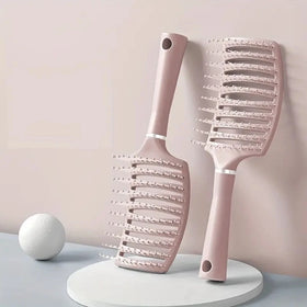 Wholesale Big Hollow Curved Comb Straight Hair Curly Hair Massage Ribs Comb Wig Smooth Plastic Comb for Salon