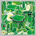 50PCS Waterproof PVC Creative Personality Cucumber Stickers for Storage Boxes & Cups