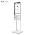 Fast Food 27" Floorstanding Self Service Cash Register Kiosk With Thermal Printer Qr Code Scanner Self Service Payment Kiosk