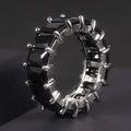 C7532 Fine Jewelry Guaranteed Quality Hip Hop 925 Sterling Silver Full Baguette Cut Black CZ Diamond Eternity Band Ring