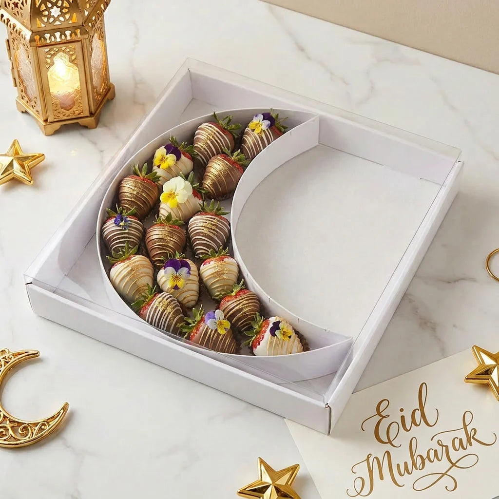 Sweet Packaging Macaron Nut Crescent Moon Special Shaped Cardboard Gift Box for EID AI FItr