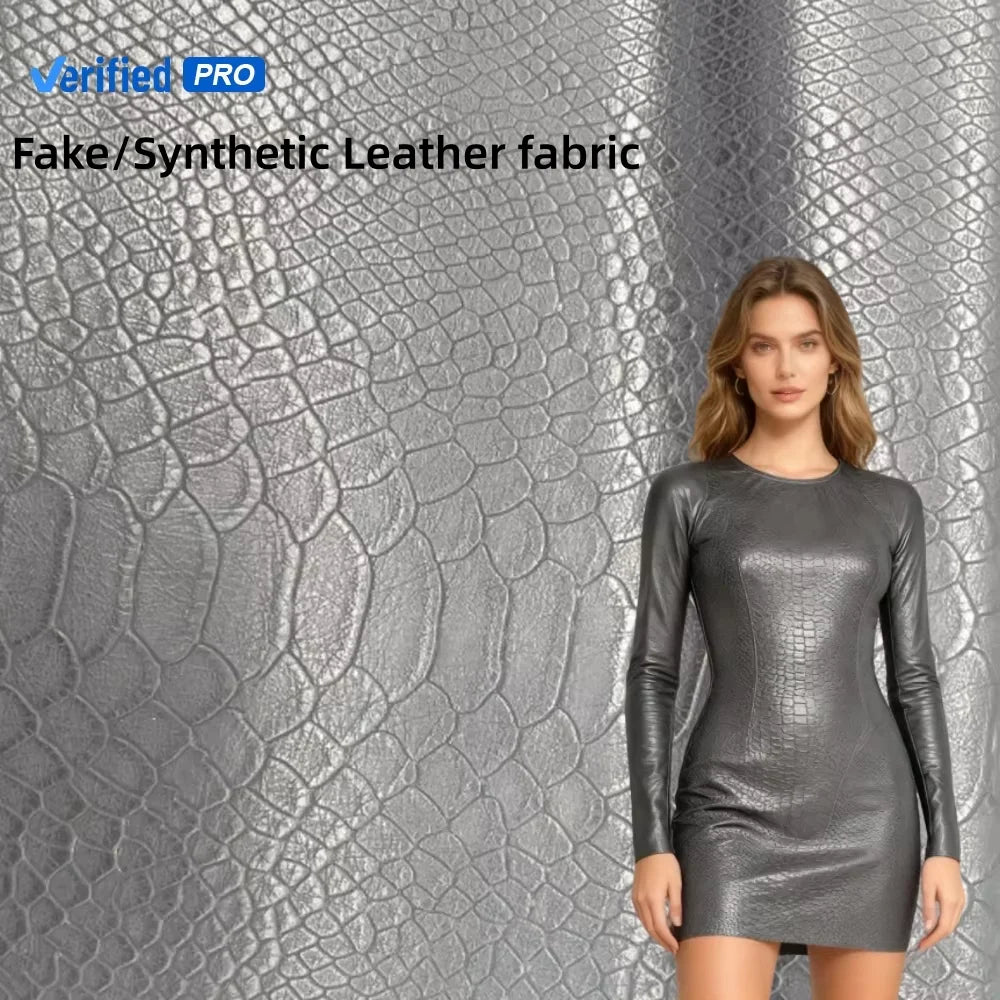 PFAS FREE Elastic 4 Way Stretch Pu Leather Fabric New Design Snake Pattern for Leggings Pu Synthetic Leather Material