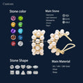 Real 14k Solid Yellow Gold Diamond Pearl Earrings Customized Multi Pearls Hoop Earring Cuff Fashionable Gold Jewelry