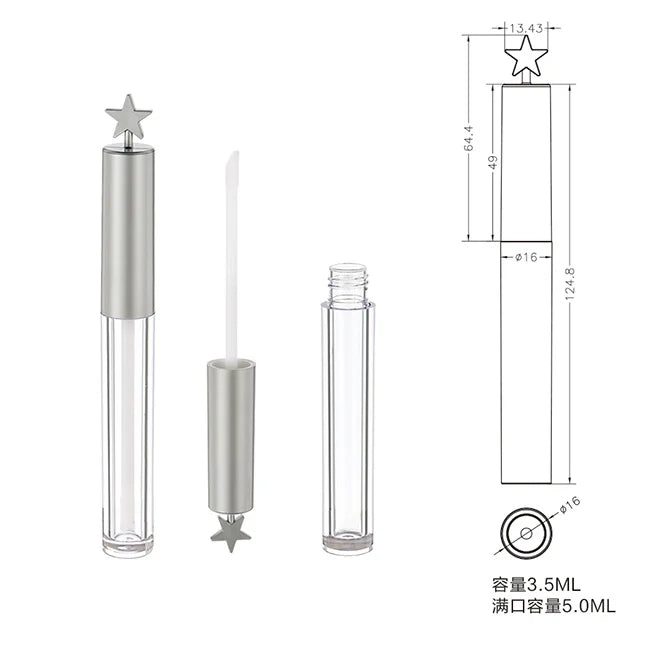 Custom Empty Round Plastic New Unique Shaped Star Lip Gloss Tubes