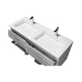 Customized Color and Size Double Bathroom Hand Wash Basin Wall-Hung Rectangular Sink Modern Style Surface Shampoo Sinks