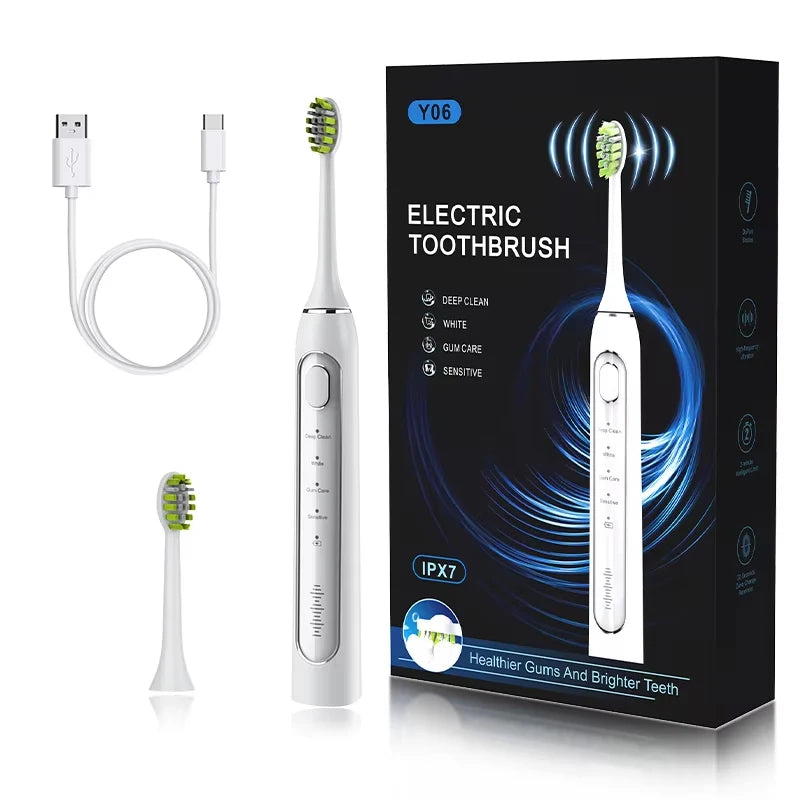 IPX7 Electric Toothbrush Type-C 4 Modes Couple Sonic Toothbrush Set Adult Cleaning Tooth Brush Cleaner Oral Care Teeth Whitening