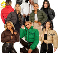 Custom logo Trench Winter Women's Coats Zipper Crop Top  Puffer Jacket