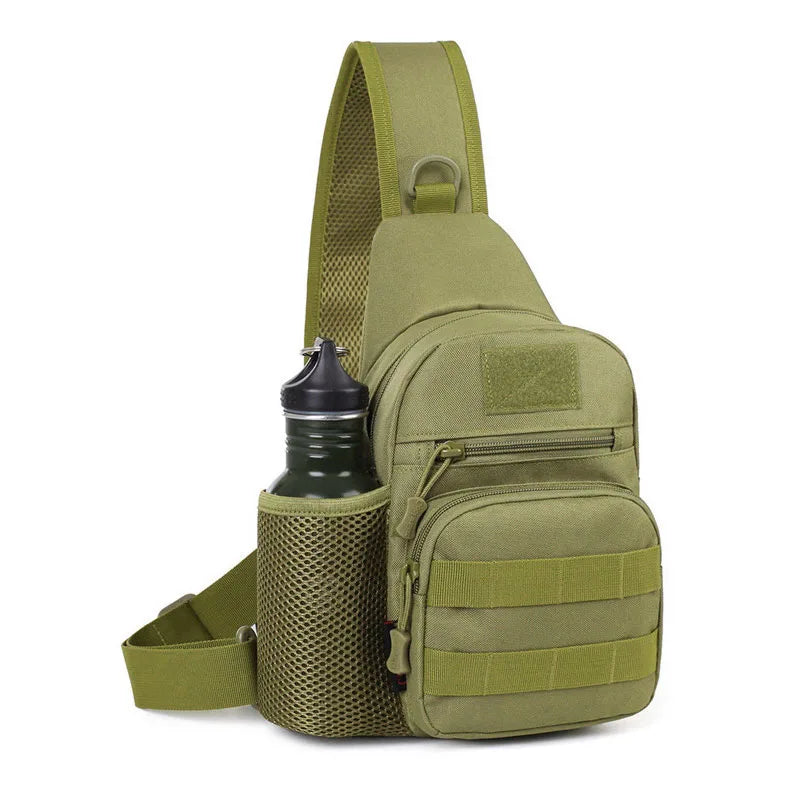 Tactical Gear Fashion Tactical Sling Bag Shoulder Sling Backpack Molle Range Zipper Closure Khaki Everyday Carry Diaper Day Pack
