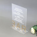 Personalized Acrylic Bar Menu Sign  Arched Bar Menu for Wedding Party Event Drinks List With Holder Stand