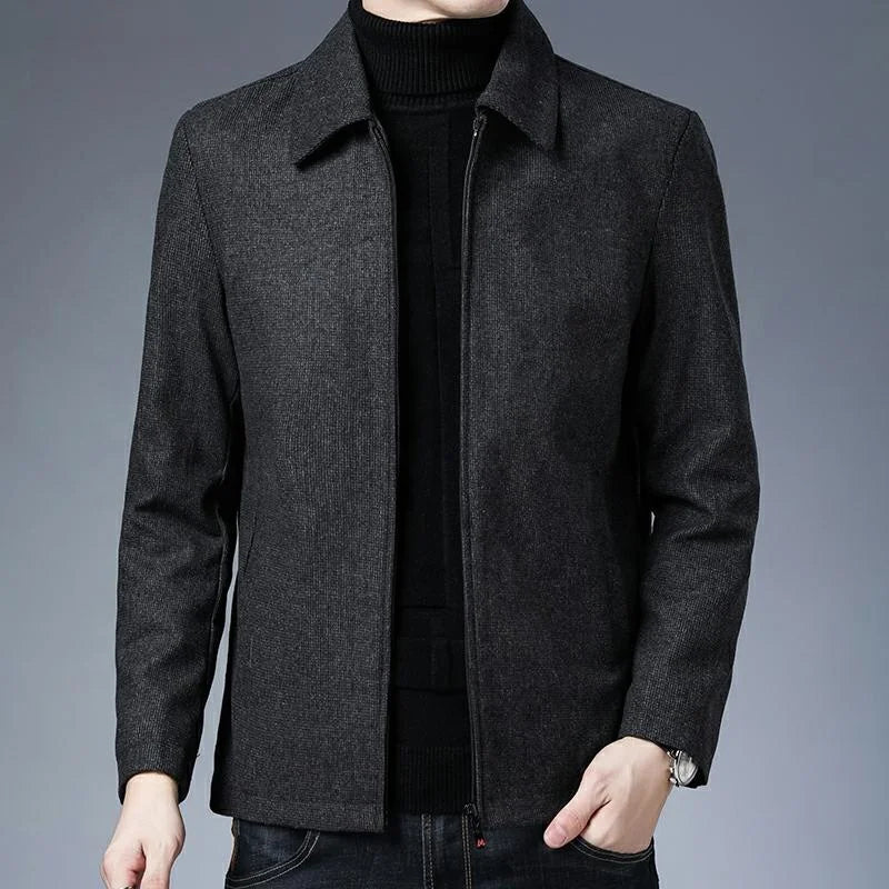 High Quality New Brand Casual Fashion Lapel Autumn Winter Mens Coat 2023 Men Clothing Fashion Jacket Solid Classic Windbreaker