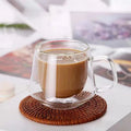 Good Quality clear 250ml Reusable Glass Coffee Cup Glass Borosilicate Double Wall Glass Drinking Cup