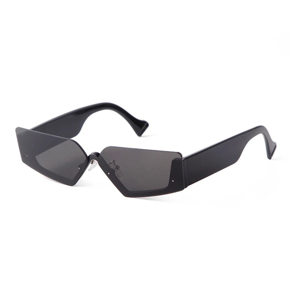 STORY STY77308H Fashion Vintage Rivet Brown Lens Half Frame Sunglasses Women Men 2023 Brand Design Y2k Trend Cat Eye Sun Glasses