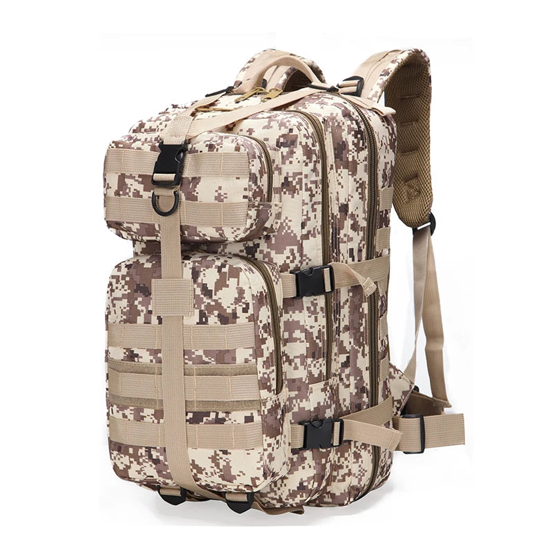 Men's 50L Tactical GPS Backpack Fashionable Outdoor Travel Trekking EDC Molle Pack Waterproof Assault Bag Geometric Polyester