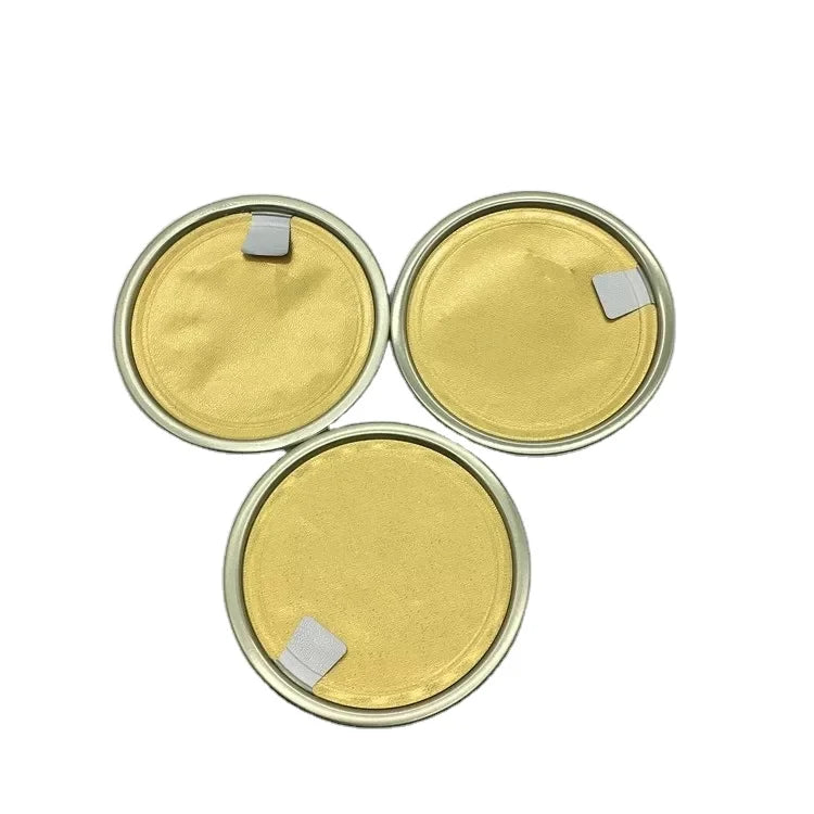 EOE Gold Aluminum Easy Open End Smooth Round Foil Lid for Jars Bottles and Food Can Packaging Metal Easy Peel Off Lid