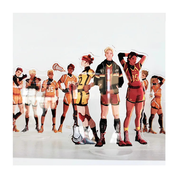 Boce Custom UV Printed Metal Alloy Plastic Stand Premium Anime Figure Display Custom Acrylic Cartoon Anime Standee Key Chains