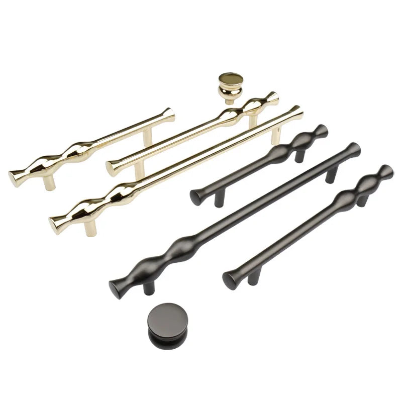 JAYA Cabinet Door  Cabinet Door  Furniture Hardware Simple Wardrobe Handle Gold Zinc Alloy Drawer Handle