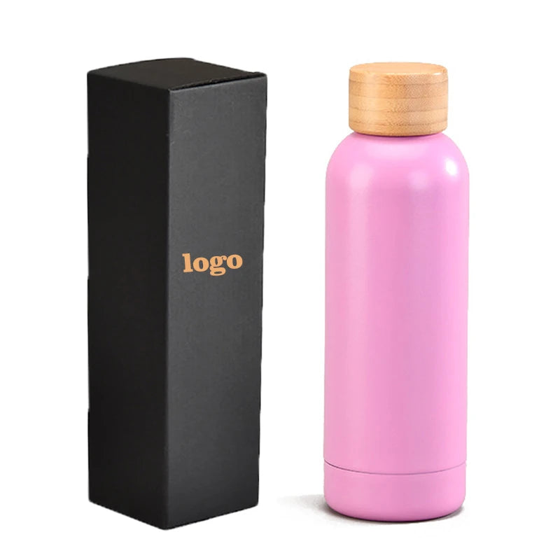 Gift Stainless Steel Vacuum Insulated Flask 500ml Bamboo Lid Water Bottle Keep Liquids Warm and Cold