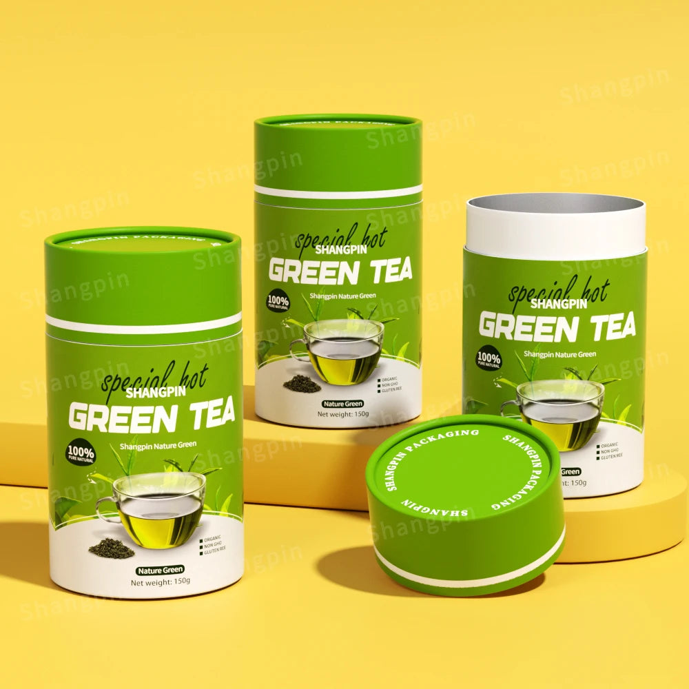 Customized Cylinder Aluminium Foil Cardboard Tea Cans Paper Tube Canister for Food Packaging