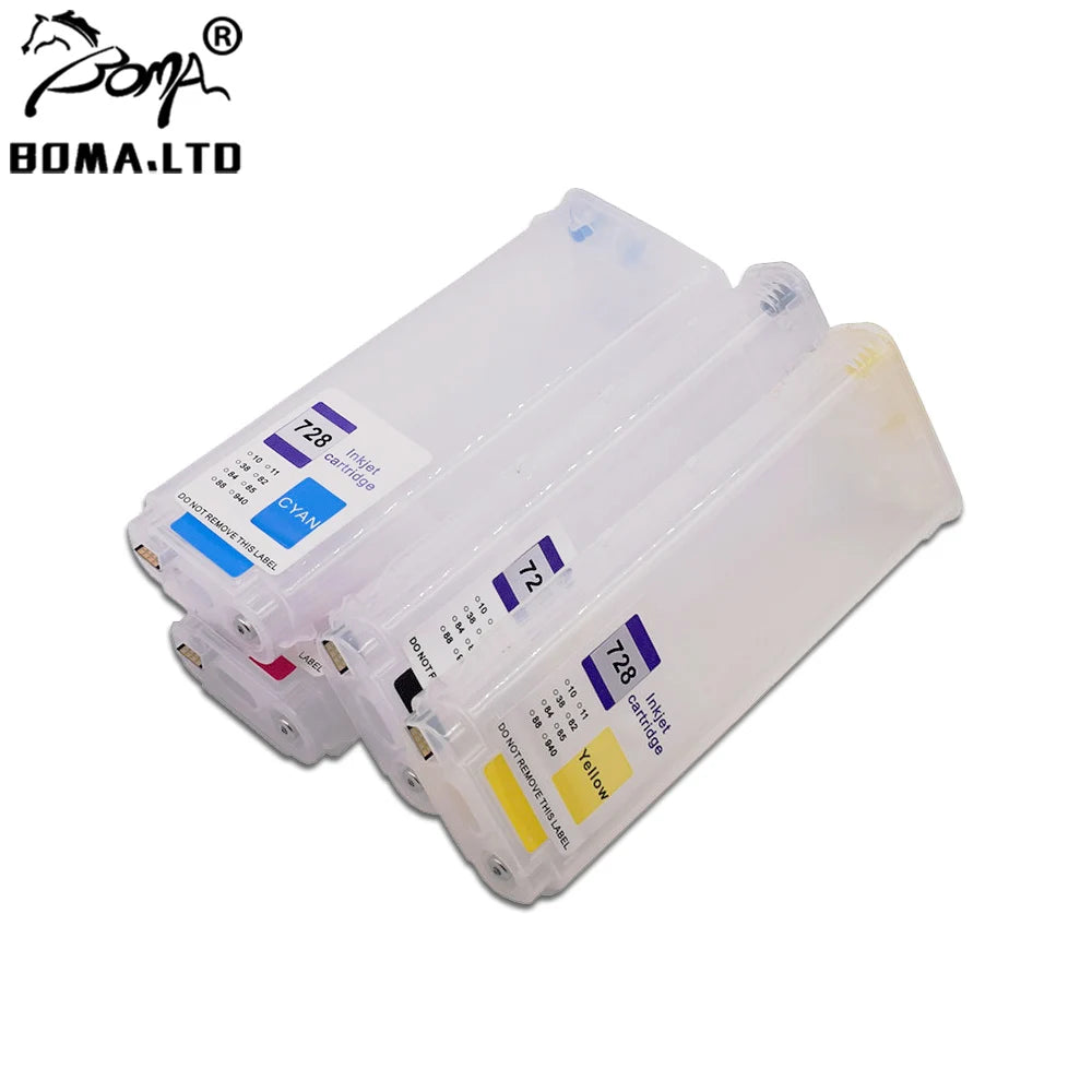 280ml HP728 Refillable Ink Cartridge With Chip Capacity 300ml/pc  for HP 728 with Chip for HP T730 T830 Printer