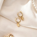 Lateefah 2024 Fashionable Three Dimensional Stainless Steel Women Jewelry Gift Heart Earrings