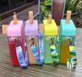 Food Grade Cute  Fruit Icecream Camera Shape Water Bottle with Straw and Rope Plastic Water Bottle for Kids