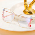 DOISYER Designer Fashion Anti-Blue Light Computer Glasses for Women Retro Cat Eye Luxury Metal Colorful TR90 Optical Eyeglass